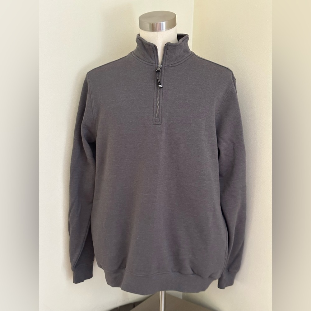 Charles River Casual Apparel Men's Crosswind Quarter Zip Gray Sweater Size L